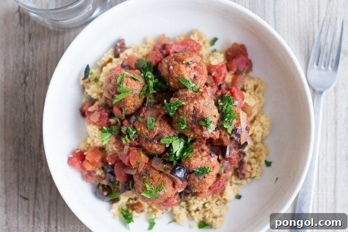 Delicious Vegan Moroccan Meatballs 2 Vegan Moroccan Meatballs with Couscous // The Laidback Vegan