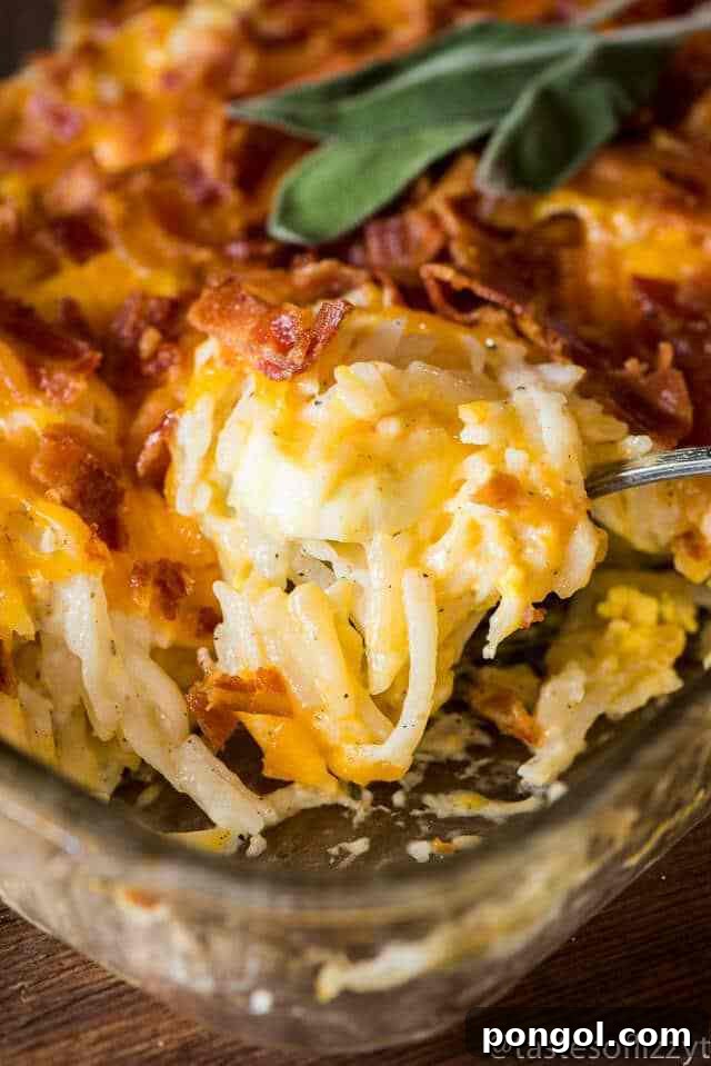Gluten Free Breakfast Casserole with bacon, cheese, and eggs
