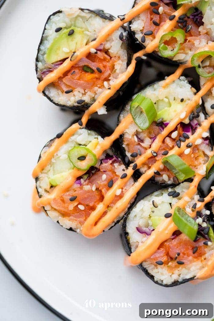 Whole30 Sushi - Spicy Salmon Roll