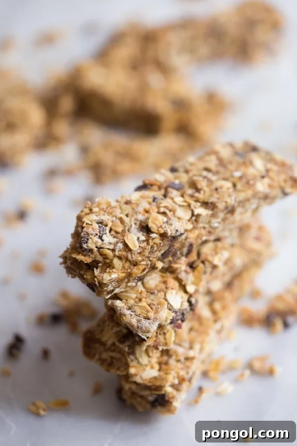 vegan protein sources Peanut butter chocolate chip protein granola bars stacked