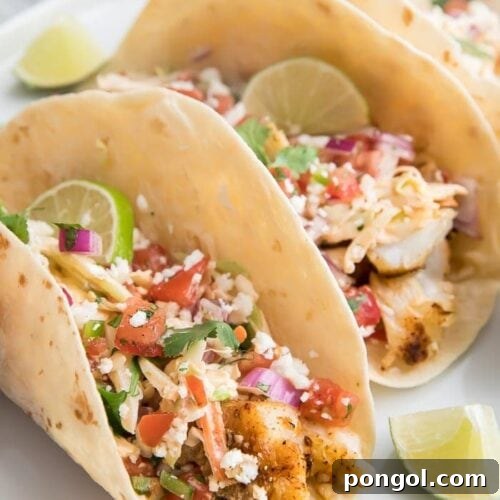 Easy Fish Tacos with Slaw and Chipotle Sauce