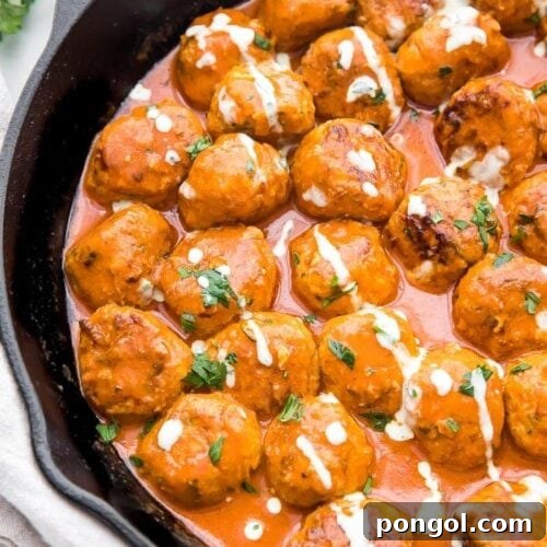 Buffalo chicken meatballs