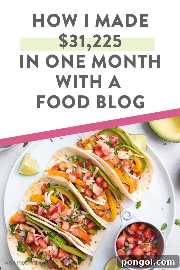 Food blog income report Pinterest graphic
