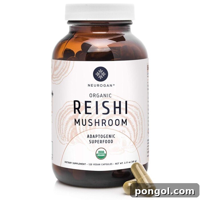 Reishi: The Immortal Mushroom Uncovered 5 a container of Neurogan organic reishi mushroom capsules
