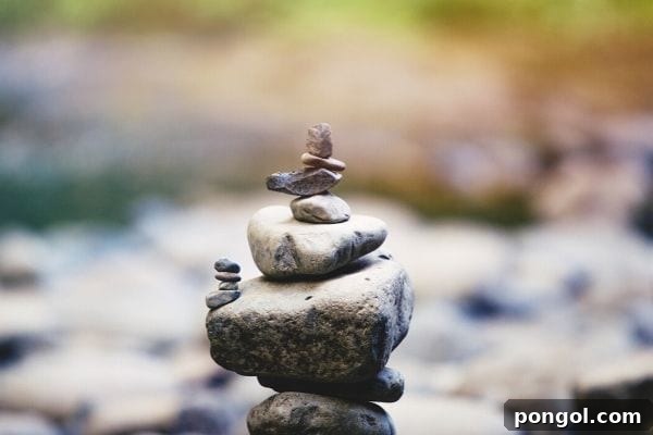 Quick Calm for Holiday Chaos 7 a pile of different sized stones and pebbles stacked on top of each other in a zen garden