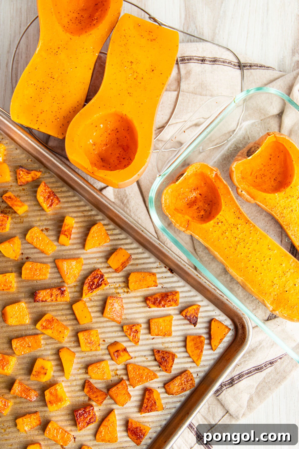 Butternut squash cooked 3 different ways.