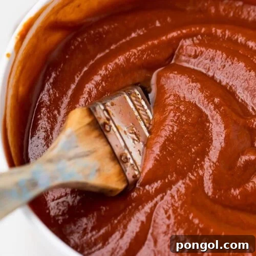 The whole30 bbq sauce in a white bowl