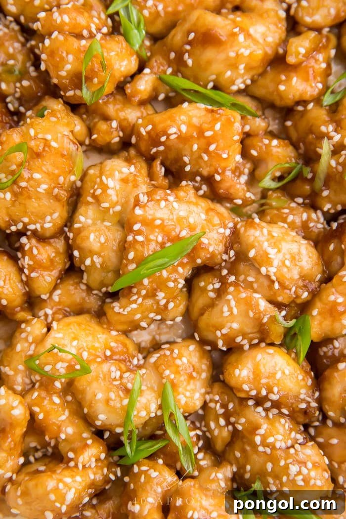 Wholesome Whole30 Sesame Chicken 3 Close up of the cooked sesame chicken