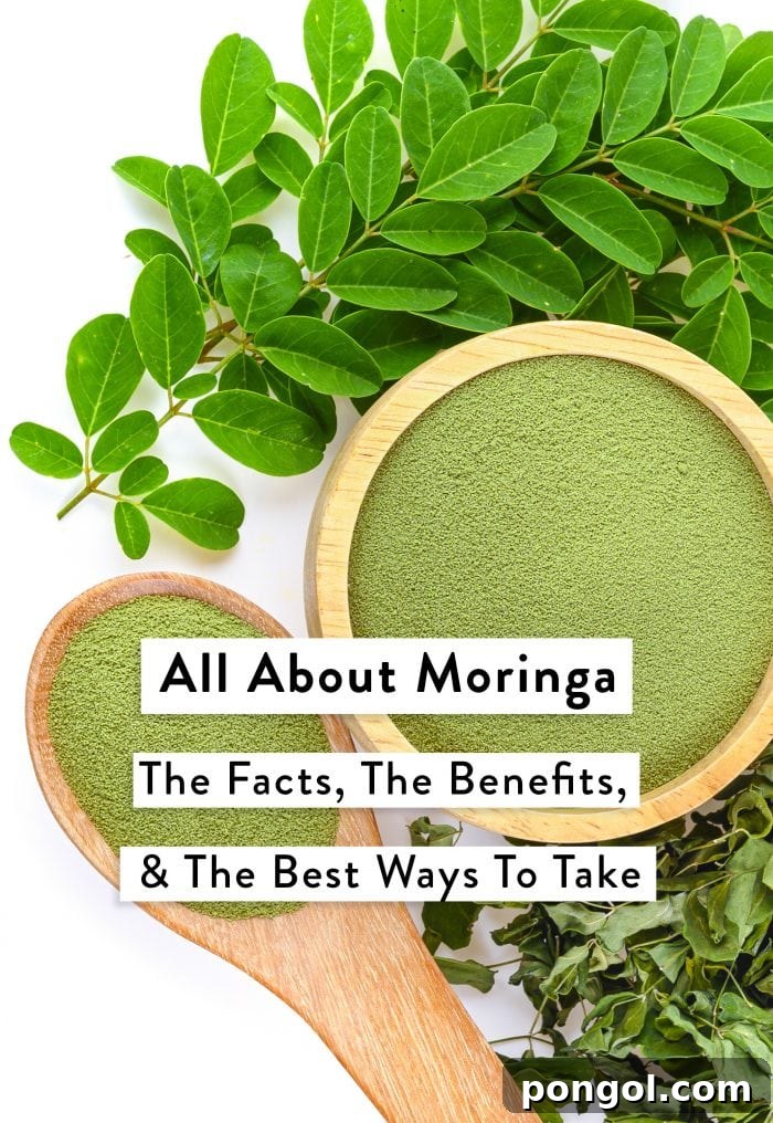 Moringa: Nature's Nutritional Powerhouse 2 Powdered moringa in a bowl and spoon and moringa leaves
