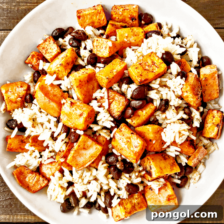 27 Sweet Potato Delights 29 Vibrant Roasted Sweet Potato, Black Bean and Lime Rice Bowls