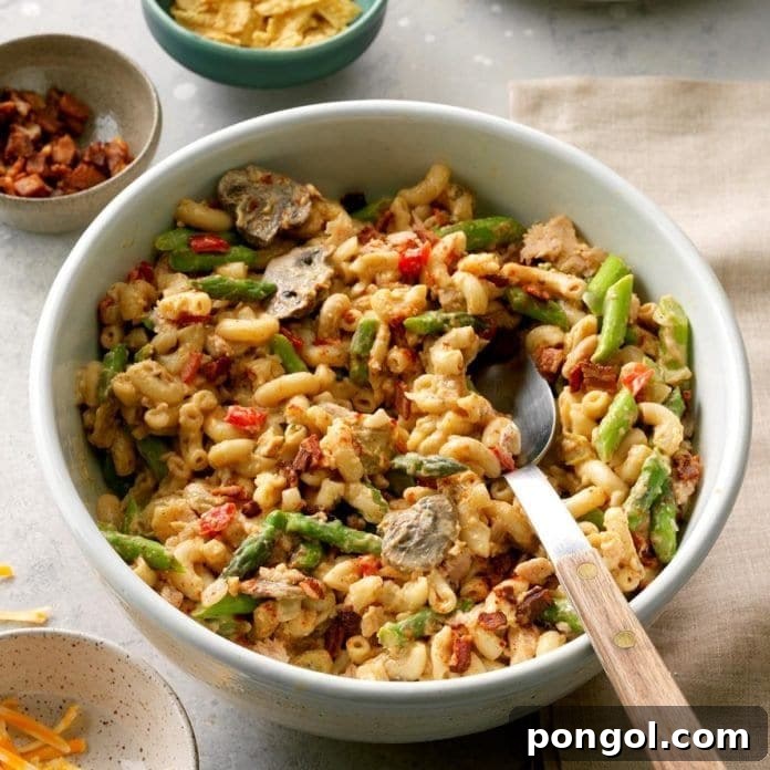 Asparagus Tuna Noodle Casserole, a spring-inspired twist on a classic.