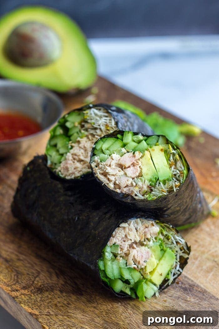 Nori Wraps with Paleo Tuna Salad, a healthy and creative take on tuna.