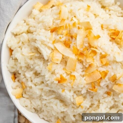 Beautifully plated coconut rice