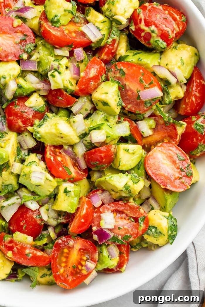 Another perspective of the delicious avocado salad