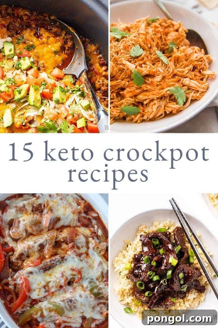A vibrant display of various slow cooker keto dishes, highlighting ease and flavor in low-carb cooking.