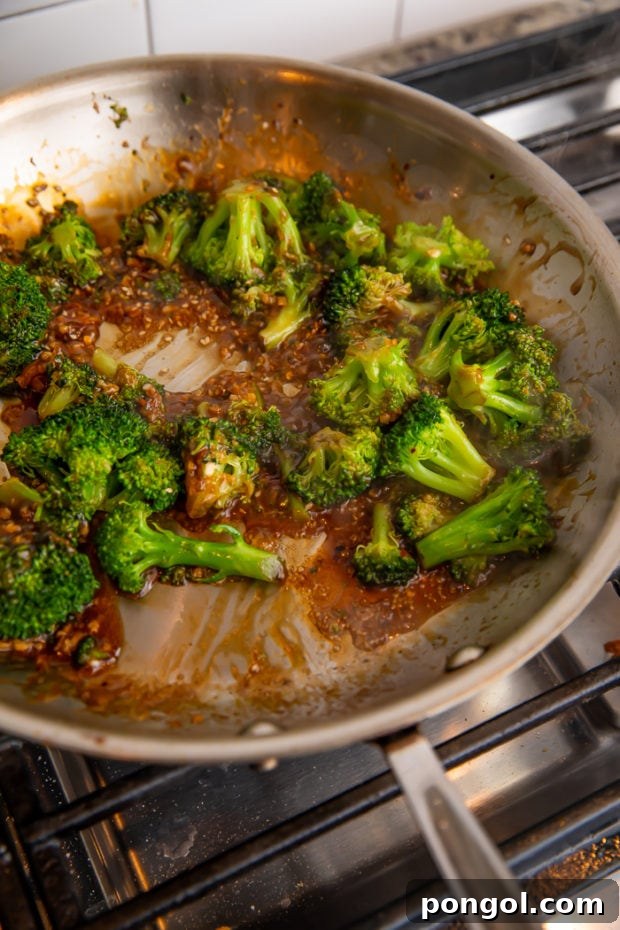 Cooking broccoli and building the sauce