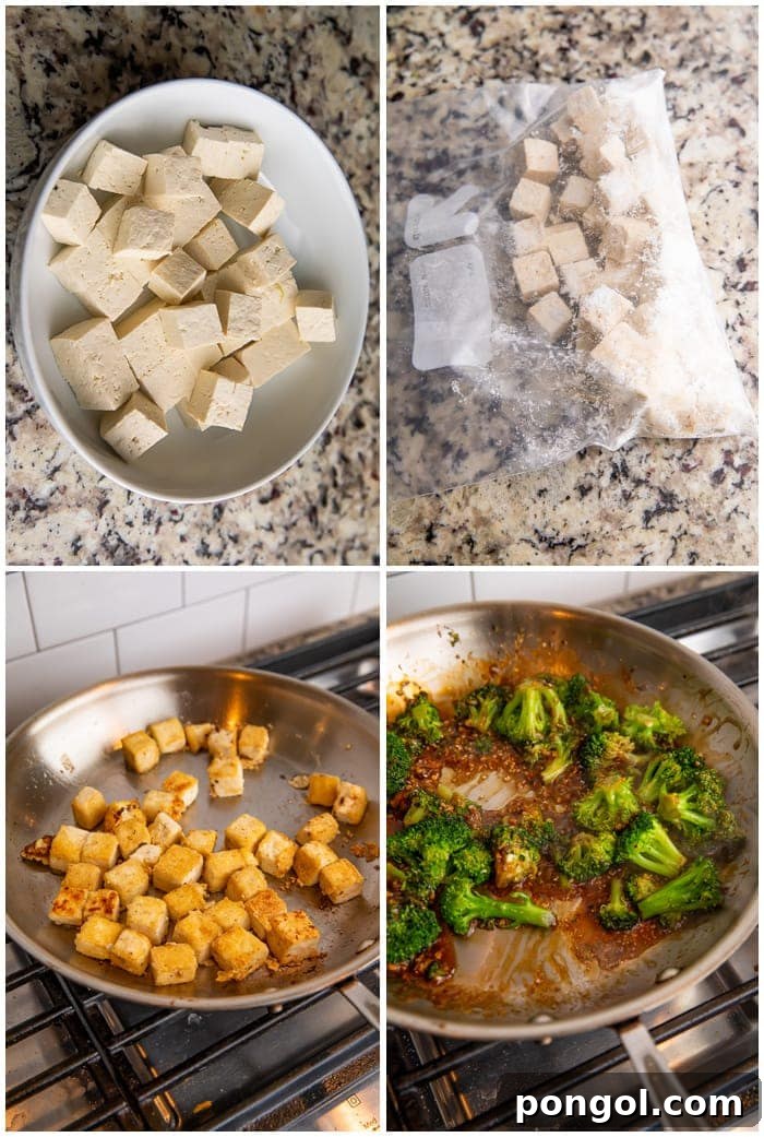 steps to make sautéed tofu and broccoli