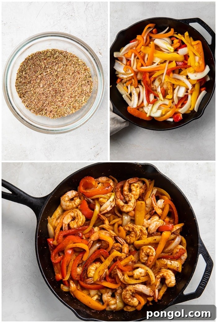 Zesty Lime Shrimp Fajitas 3 Instructions for shrimp fajitas