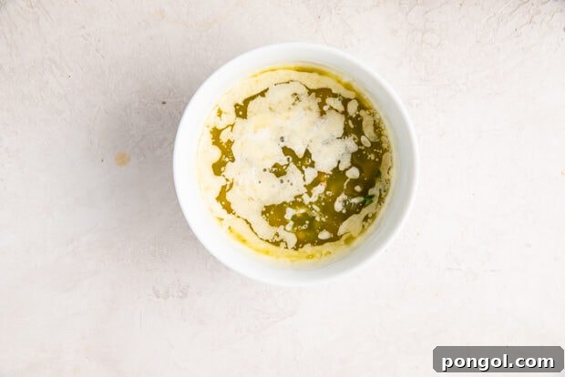 Golden Oven-Kissed Shrimp 5 Mixing ingredients for the sauce in a small bowl.