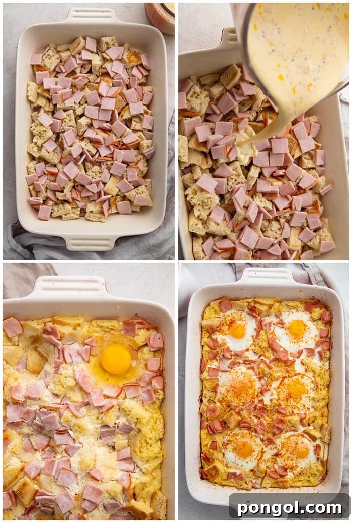 Instructions for eggs benedict casserole