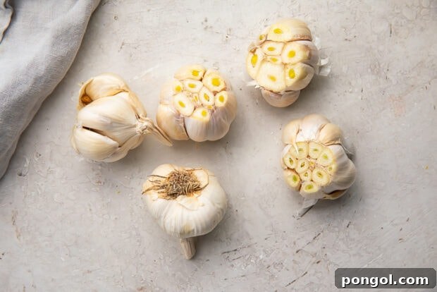 Mastering the Art of Roasting Garlic 5 Garlic heads prepped for roasting