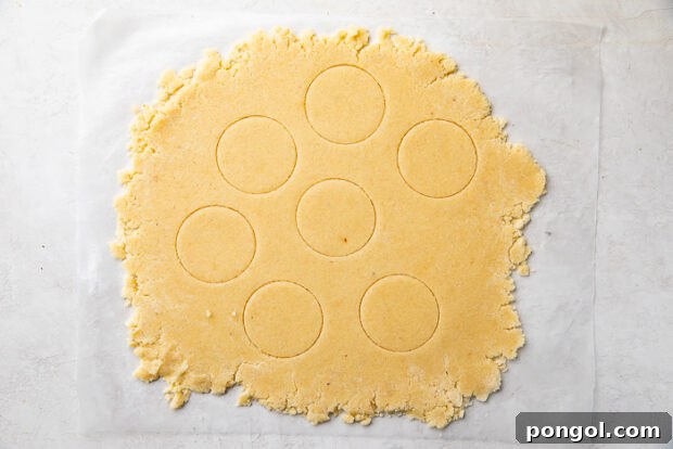 Rolling and cutting keto shortbread dough