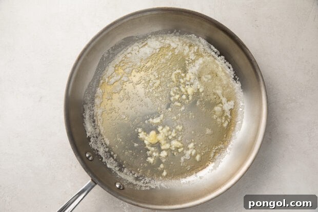 Melted butter in a stainless steel saucepan