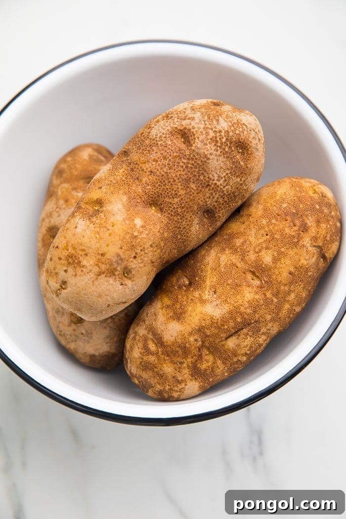 Fresh potatoes ready for cooking