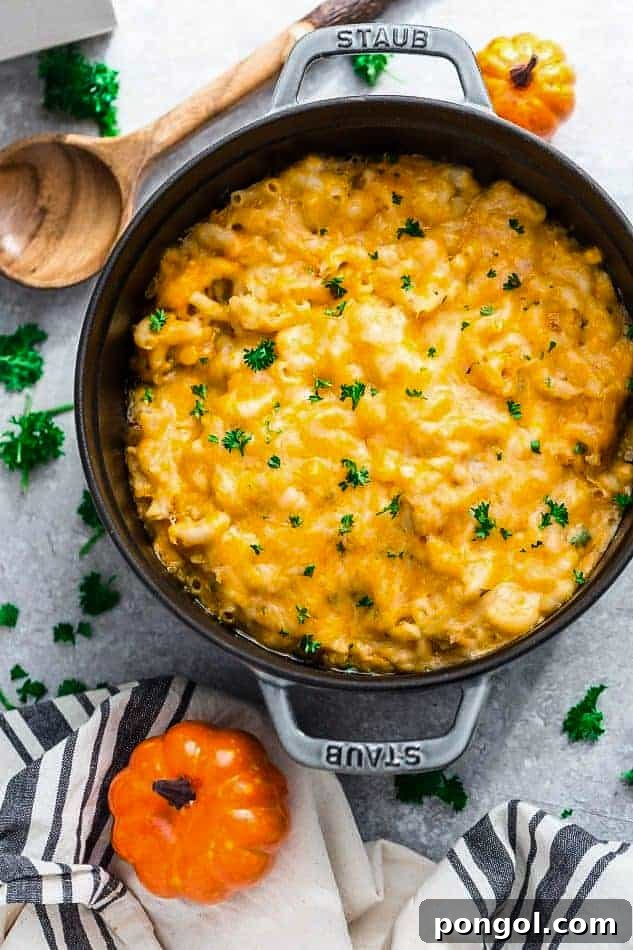 Instant Pot pumpkin macaroni and cheese in a large pot