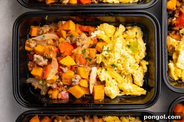 Whole30 breakfast in meal prep containers