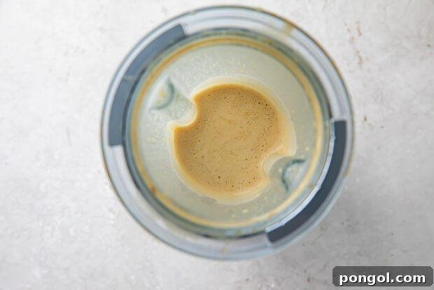 Mustard sauce in a blender