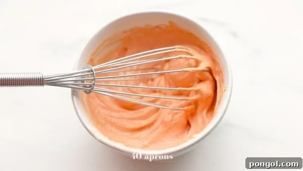 Creamy chili sauce in a large bowl