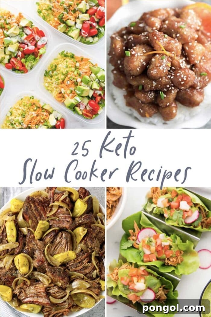 25 Keto slow cooker recipes graphic