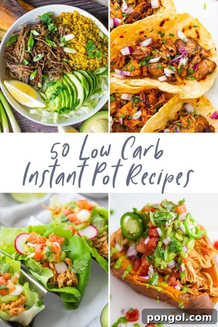 50 low carb Instant Pot recipes graphic