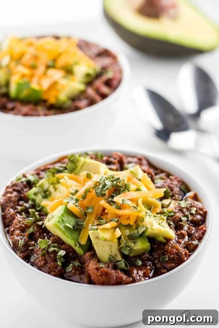Two bowls of black bean chili