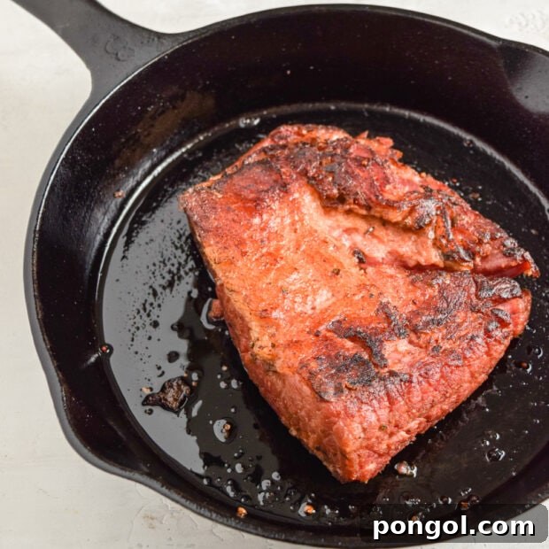 Perfectly Tender Sous Vide Corned Beef 8 Sous Vide Corned Beef Step 3: Searing for a Crispy Crust
