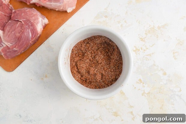Mixing dry rub ingredients for country style ribs.