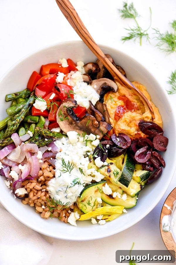 Chicken farro grain bowl recipe