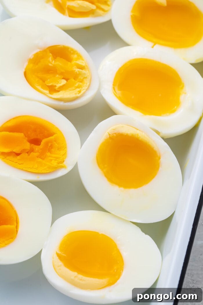 Eggs cooked to various results in the Instant Pot