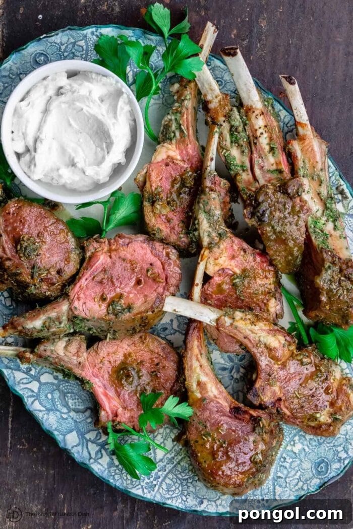 Roast Rack of Lamb Recipe with Garlic and Herb Crust from The Mediterranean Dish