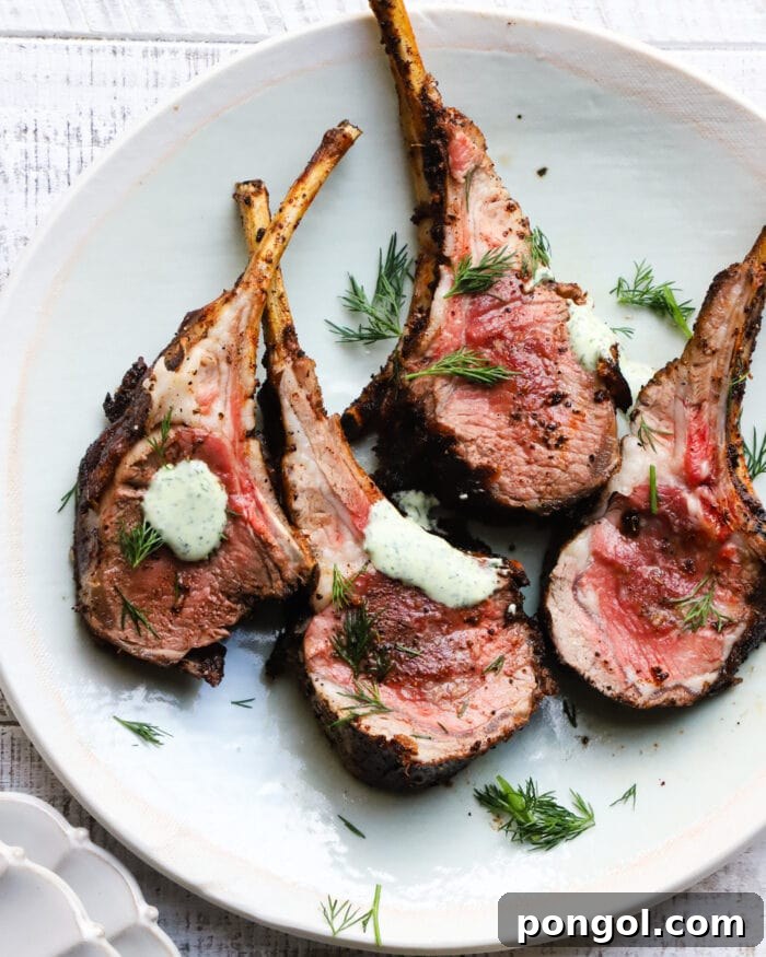 Za'atar + Sumac Rack of Lamb with Herb Yogurt Sauce from Lindsey Eats LA