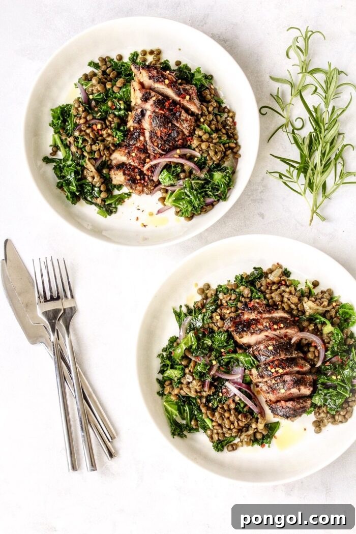 Grilled lamb and puy lentils from Fit Soul Kitchen, healthy and wholesome