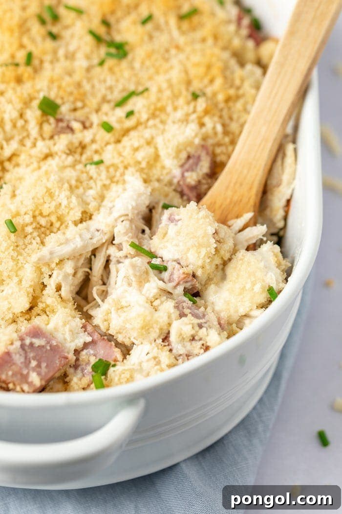 Delicious Chicken Cordon Bleu Casserole, perfectly baked and ready to serve