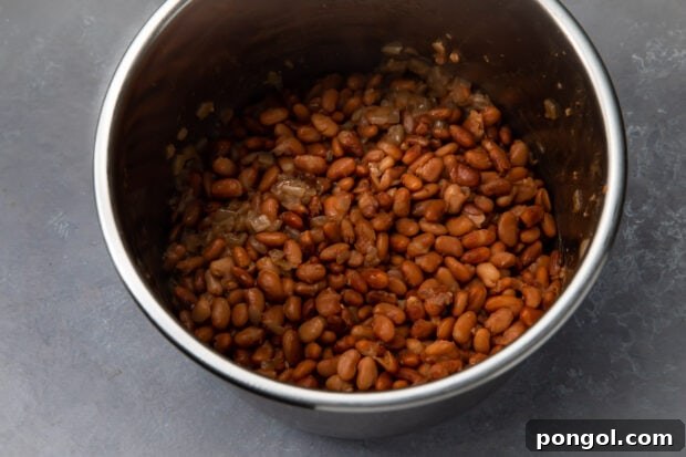 Drained beans in Instant Pot