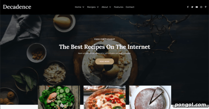Decadence food blog theme from CakePOP