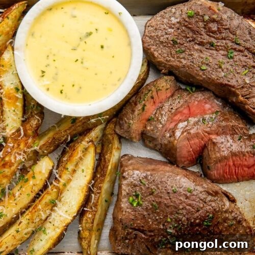 Sheet Pan Steak and Fries with Microwave Bearnaise Sauce