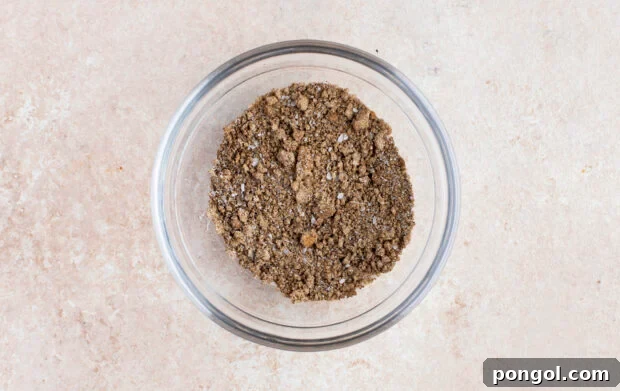 Crispy Grilled Pork Belly Bites 6 Dry rub spice ingredients mixed in a small bowl.