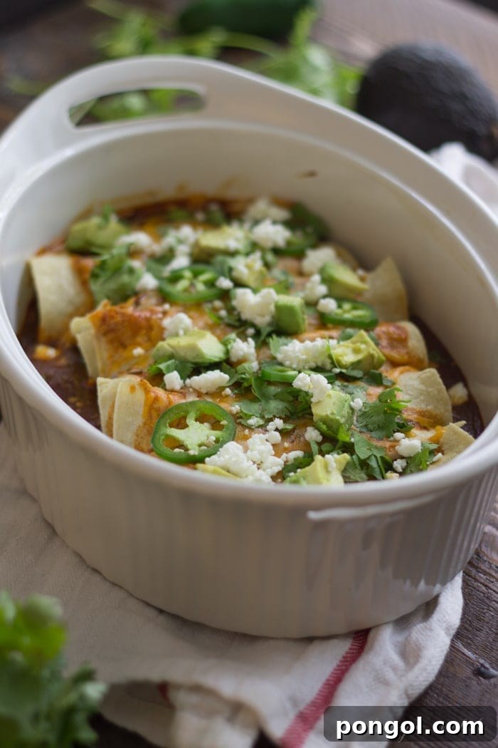 Vegetarian Enchiladas with Goat Cheese. Unbelievably tasty and so quick to pull together - a flavorful weeknight fave!