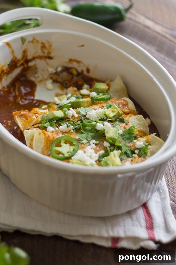 Vegetarian Enchiladas with Goat Cheese. Unbelievably tasty and so quick to pull together - a flavorful weeknight fave!