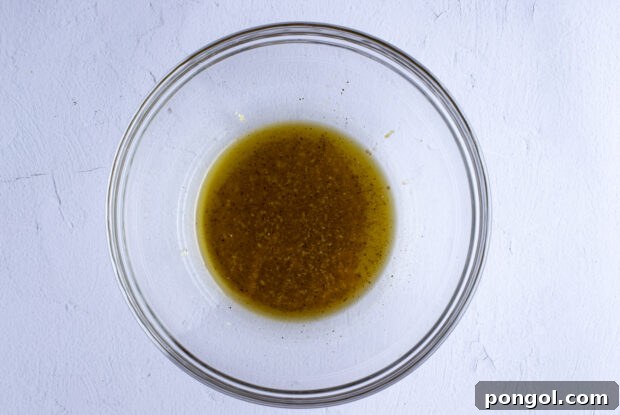 Marinade ingredients mixed in a bowl, ready for the salmon.